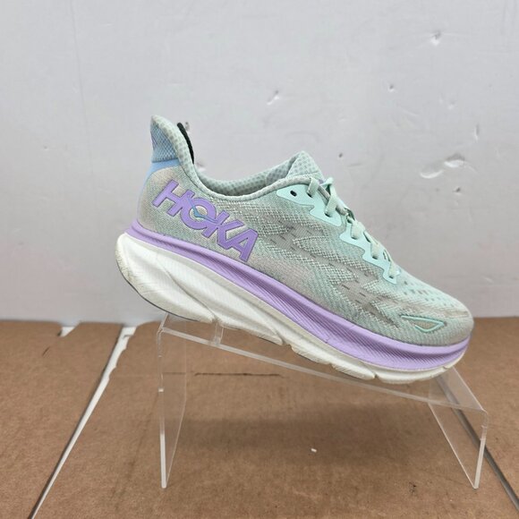 Hoka One One Clifton 9 1127896 SOLM Blue Running Shoes Sneakers Women’s Sz 7.5 B - Picture 2 of 11
